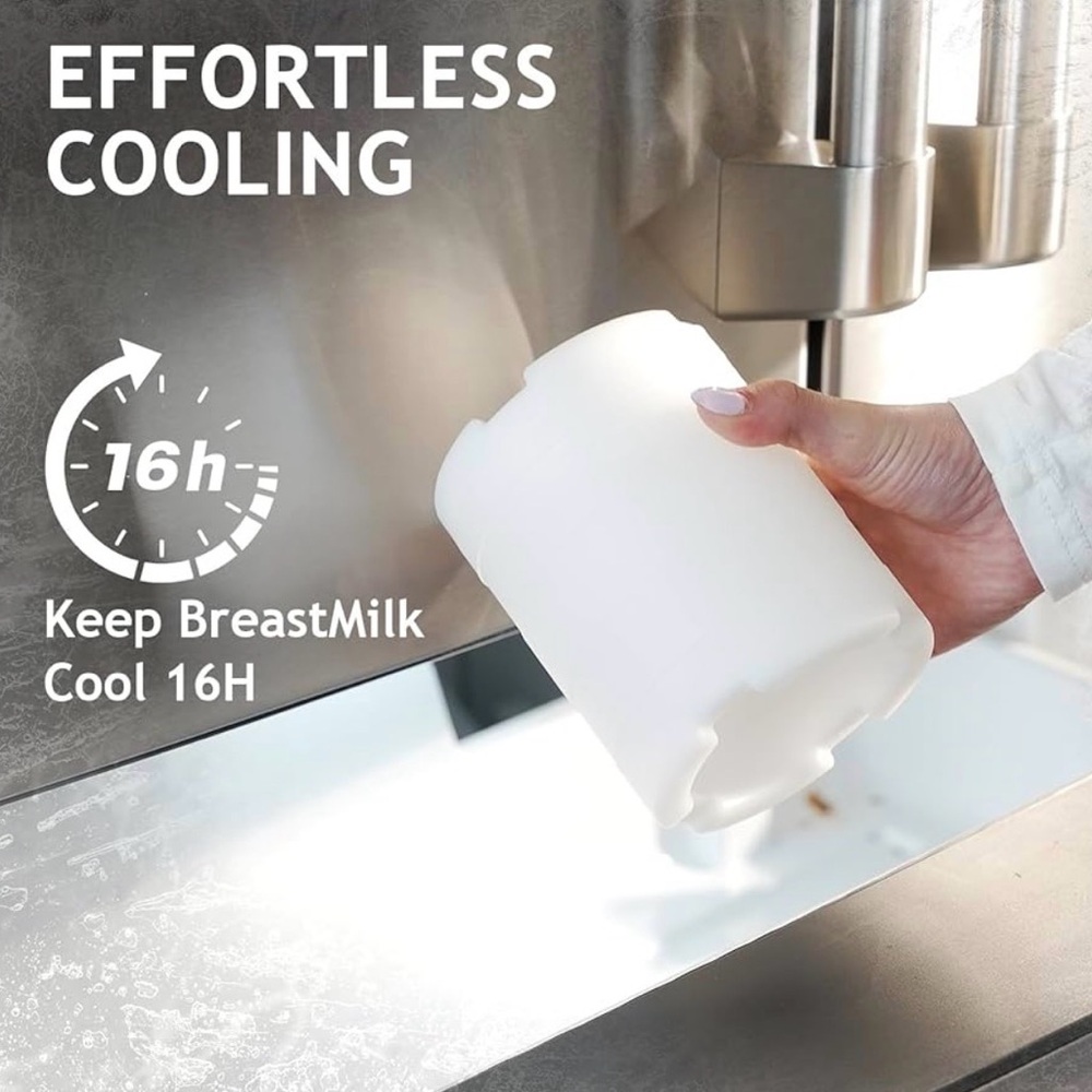11oz Half-Day Cold-Chain Breastmilk Cooler, Double-Wall Vacuum Stainless Steel - Picture 6 of 9